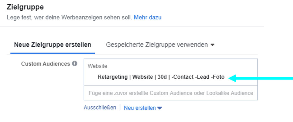 Retargeting Anzeige erstellen